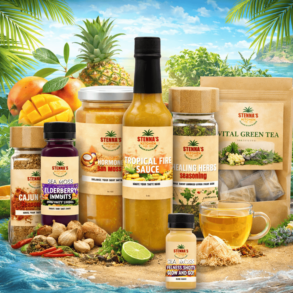 Stenna's Kitchen, wellness essentials, curated wellness products, natural wellness products, daily wellness routine, intentional wellness, herbal tea blends, wellness teas, sea moss gel, sea moss products, high protein smoothies, wellness smoothies, natural seasoning blends, spice seasonings, creole seasoning epis, herbal wellness products, wellness lifestyle products, morning wellness routine, evening wellness routine, self care products, routine based wellness, natural products for daily routine, wellness